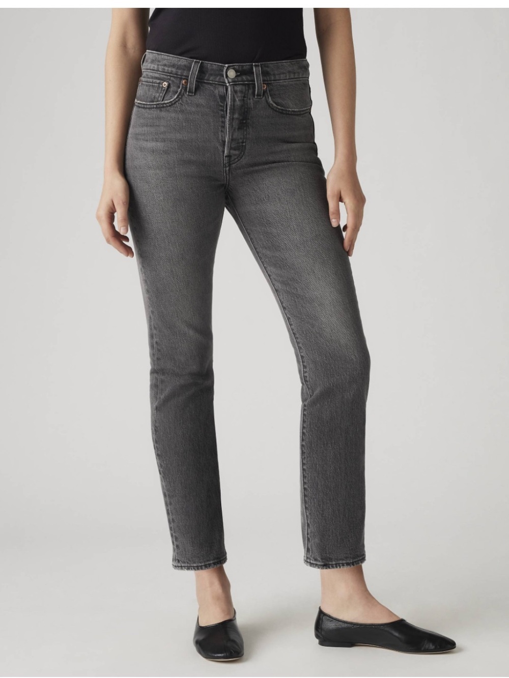 Levi's Wedgie Straight Leg Jeans 24 well worn black